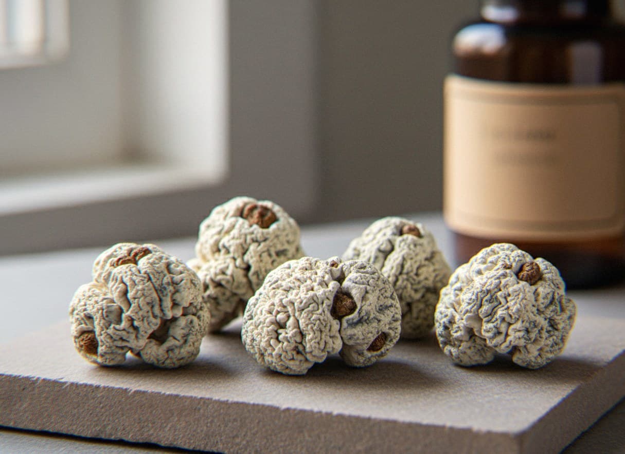 Dried Enigma psilocybin mushrooms (Psilocybe cubensis) — brain-like